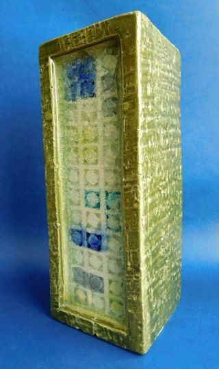 Extraordinary Rare Fused Glass Bitossi Italian Art Pottery Vase 1950s