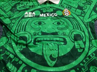 ABA Sport Mexico World Cup VTG 1998 Player Issue Jersey Sz M Soccer futbol Rare 2