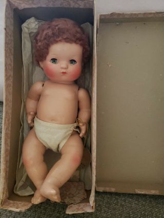 Rare Vintage 1952 Effanbee Patsy Babykin Baby Doll 10 " With Hair,  Box