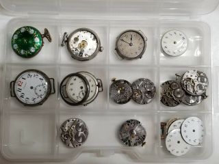 Trench Watches To Restore Or Parts Cyma,  Lecoultre Silver & Enamel