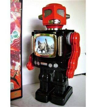 Rare Space Doom Dino Black - Red Robot Metal House Japan Mib
