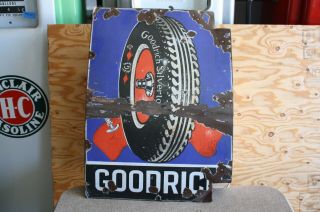 RARE 26 1/2” Early Goodrich Tire Porcelain Sign 2