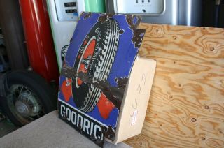 RARE 26 1/2” Early Goodrich Tire Porcelain Sign 3