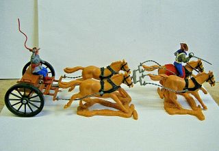 Rare Vtg 1970s Wild West Gun Carriage And Tieam Group By Timpo Toys Gt Britain