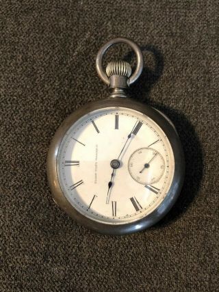 1879 Elgin Pocket Watch 900 Coin Silver 18s Size 3 Class 5 11j