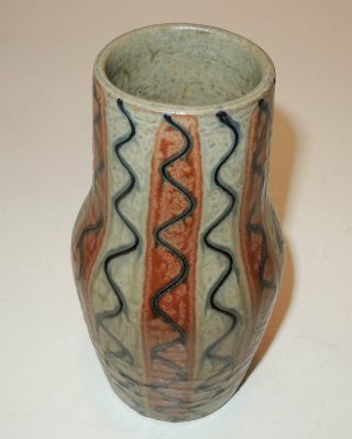 Vintage 60s Japanese Studio Art Pottery Vase Drip Glaze Kanji Signed Modern 4