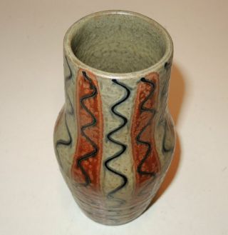 Vintage 60s Japanese Studio Art Pottery Vase Drip Glaze Kanji Signed Modern 5
