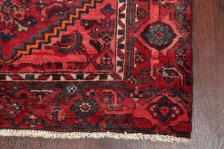 Antique Geometric Tribal Hamadan Area Rug Hand - Knotted Oriental Wool Carpet 4x6