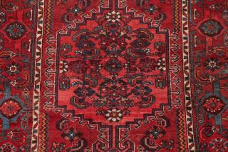 Antique Geometric Tribal Hamadan Area Rug Hand - Knotted Oriental Wool Carpet 4x6 5