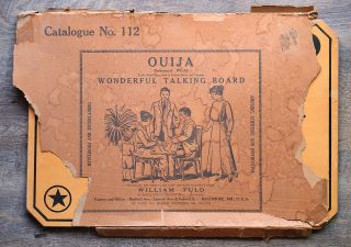 Rare Antique Ouija Board & Planchet W/ Box For Both 1920 William Fuld