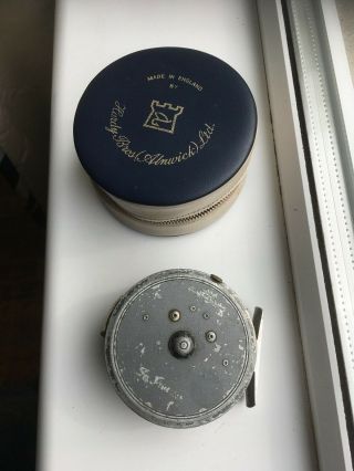 Vintage Hardy Bros England The Princess 3.  5 " 7/8wt Fly Fishing Reel,  Case & Line