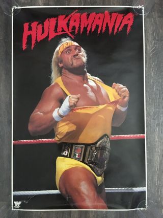Vintage 1987 Wwf Hulk Hogan Hulkamania Poster Titan Sports Rare 35 " X23 "