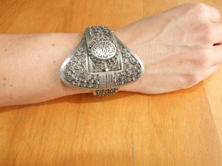 Large Antique Edwardian Chinese Silver Bangle Bracelet