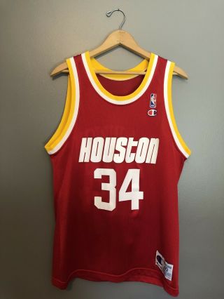 Rare Vtg Hakeem Olajuwon Champion Jersey 40 Houston Rockets
