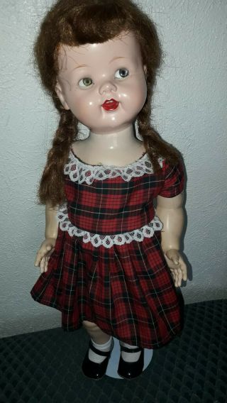 Vintage Ideal Doll Rare,  Red Hair,  One Brown Eye And One Blue Eye.  She Is Old.