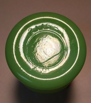 Vintage Jadeite Glass TEA Jar w/ Lid - Jeanette Glass Co.  - Depression Glassware 3
