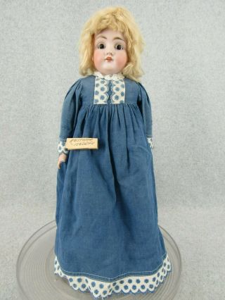 16 " Antique Bisque Head German Kestner Doll With Kid Leather Body Tlc
