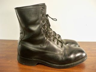 Addison Post Vietnam 1979 Black Leather Combat Steel Toe Boots Men 