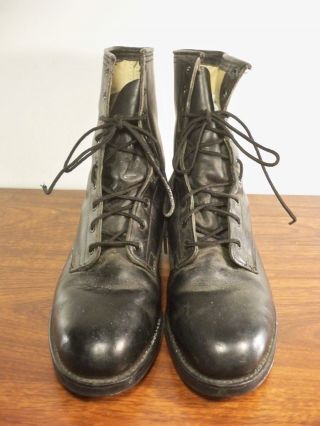 Addison Post Vietnam 1979 Black Leather Combat Steel Toe Boots Men ' s Size 7.  5 W 3
