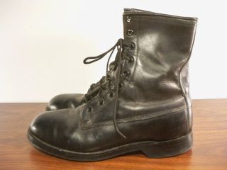 Addison Post Vietnam 1979 Black Leather Combat Steel Toe Boots Men ' s Size 7.  5 W 5