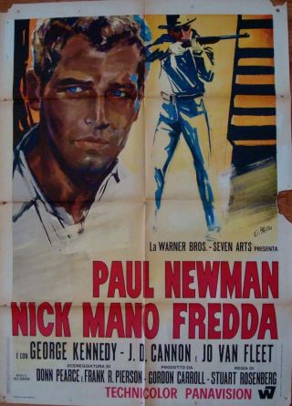 Cool Hand Luke Italian 2f Movie Poster 39x55 Paul Newman Ercole Brini Very Rare