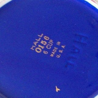 Vintage Hall Teapot Cobalt Blue w/ Gold Trim & Gold Butterflies 6 Cup 0156 EX 8