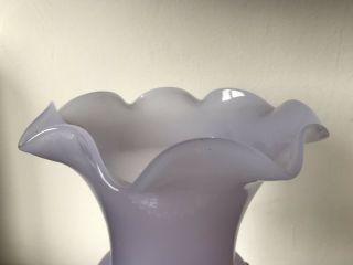 Vintage Blown Glass Footed Vase - Iridescent - Opaline - Lilac 3