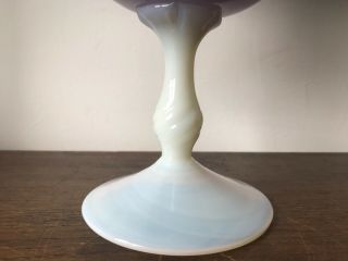 Vintage Blown Glass Footed Vase - Iridescent - Opaline - Lilac 4