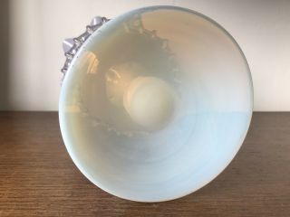 Vintage Blown Glass Footed Vase - Iridescent - Opaline - Lilac 5