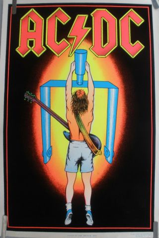 4 Larissa 2 Ac/dc Flick Of The Switch 1983 Vintage Blacklight Music Posters