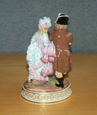 Antique Meissen Porcelain Group Figure - Napoleonic Soldier with Girlfriend 3