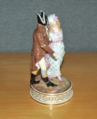 Antique Meissen Porcelain Group Figure - Napoleonic Soldier with Girlfriend 4