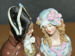 Antique Meissen Porcelain Group Figure - Napoleonic Soldier with Girlfriend 7