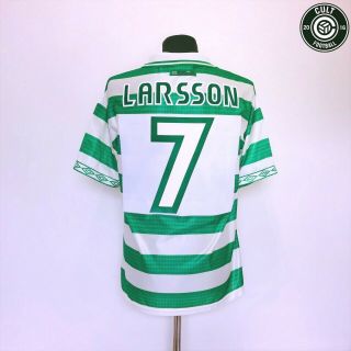 Larsson 7 Celtic Vintage Umbro Home Football Shirt Jersey 1997/99 (m) Sweden