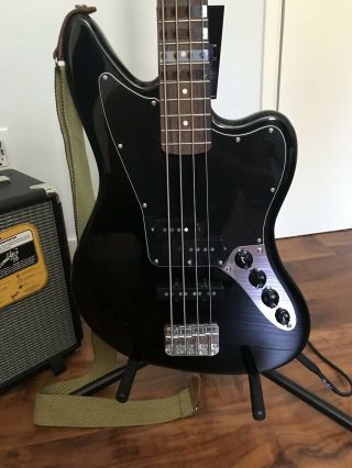 Squier By Fender Vintage Modified Jaguar Electric Bass Guitar Special - Black