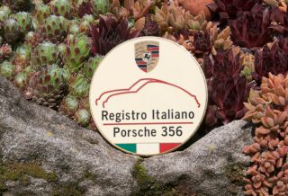 Vintage Enamel Automobile Car Club Badge Porsche 356 Registro Italiano