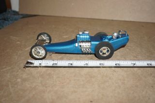 Vintage ? Eldon ? Slot Car Dragster Race Car Racer In Blue Racer Racing
