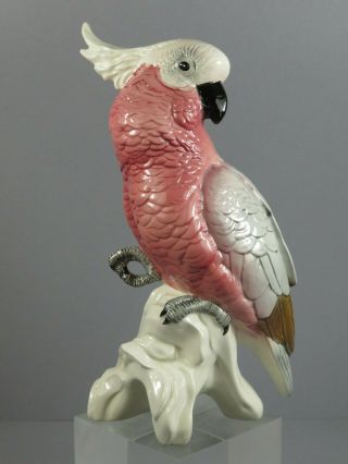 Vintage Beswick Large Pink & Grey Cockatoo Figurine No 1818 Arthur Gredington