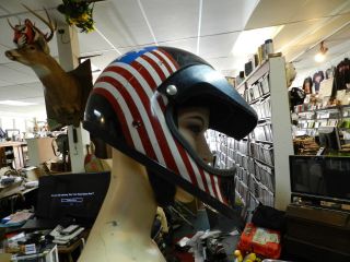Vintage Jt Product Bmx Bike Bicycle Helmet Hand Painted Flag Flames