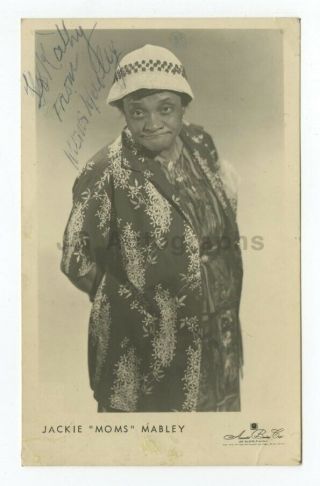 Jackie “moms” Mabley - Vaudeville,  Tv Comic Actress - Signed Vintage Postcard
