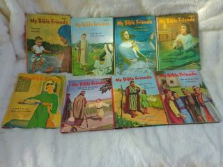 Vintage My Bible Friends Book 1 - 8 Hardcover By Etta Degering 1960s Euc