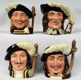 4 Vintage Toby Jugs Muscateers By Royal Doulton D 