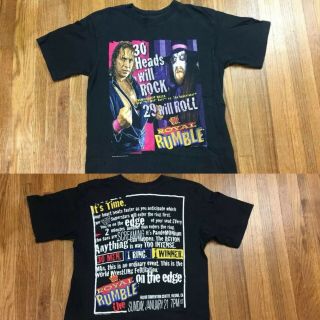 Vintage Wwf Mens Bret Hart The Undertaker T Shirt Sz M Slim Fit Royal Rumble 90s