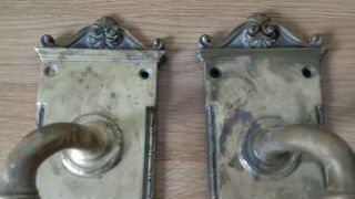 Pair Vintage Pull Door Handles Brass LARGE size Antique 16 