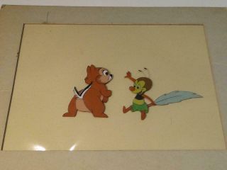 Vintage Disney Animation Cel Celluloid Chip Or Dale With Bee