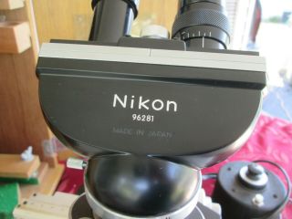 Vintage Nikon Model S - U Microscope with Wooden Carrying Case 8