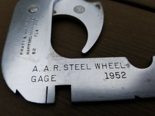 Vintage 1952 Pratt & Whitney A.  A.  R.  steel wheel gauge gage 2