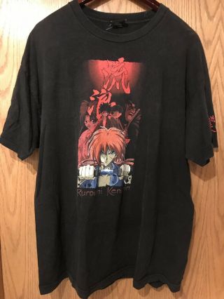 Vtg Rurouni Kenshin Men’s 100 Cotton Anime Samurai Graphic T - Shirt Xl