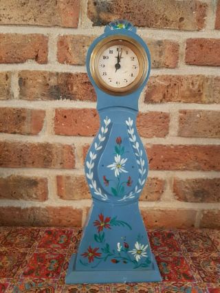 Vintage Mini Comatose Standing Clock,  Fully Functional,  Hand Painted