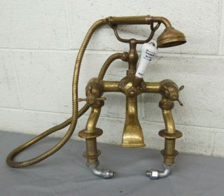 Antique/vintage Brass Clawfoot Bathtub Faucet W/sprayer & Shower/bath Switch